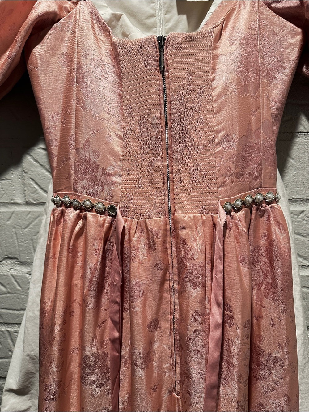 NWT V.Chapman The Emma Dress in Light Pink Windsor Brocade Size 4 - Picture 12 of 16